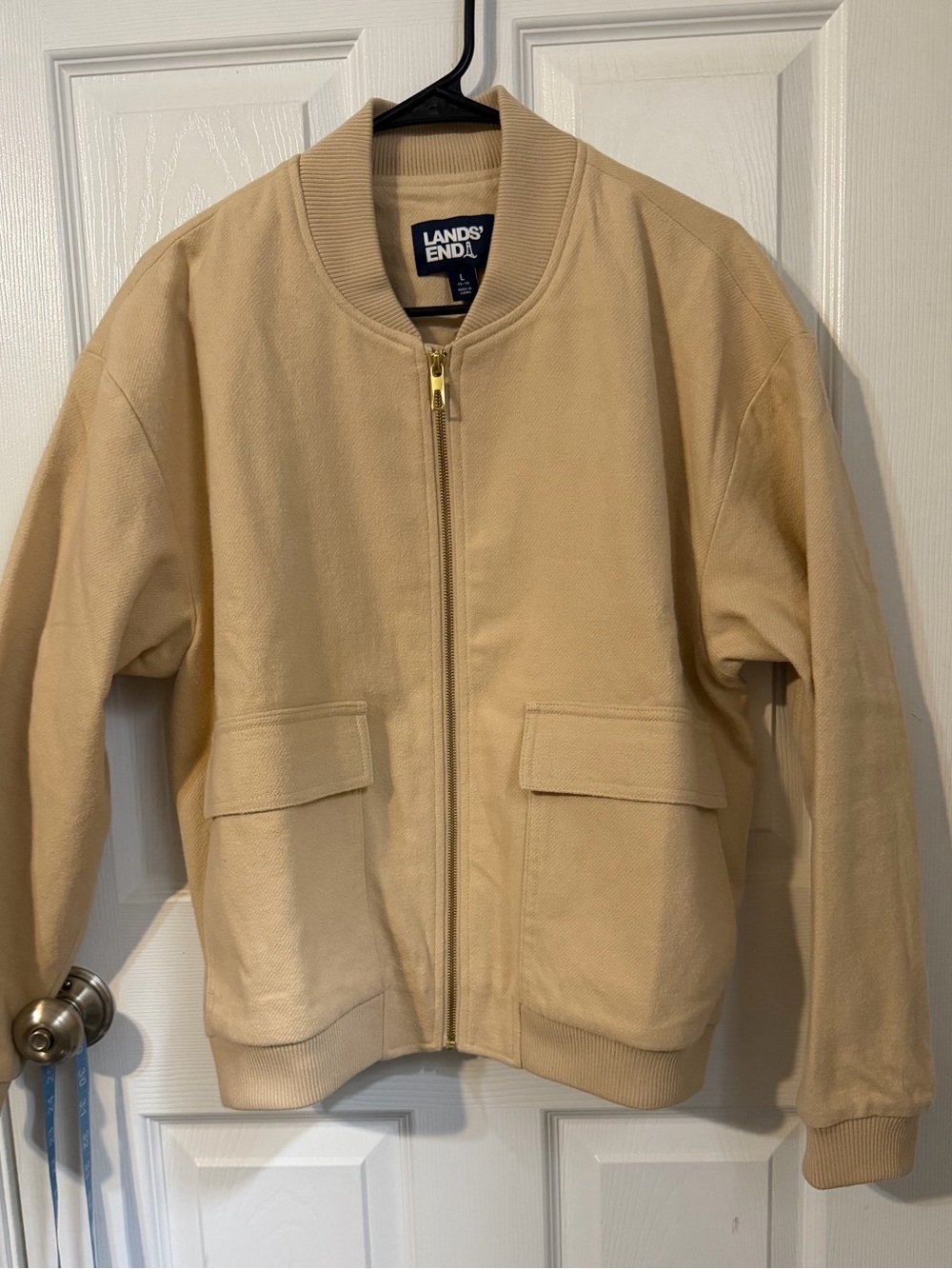 Lands' End women's Tan Bomber Jacket